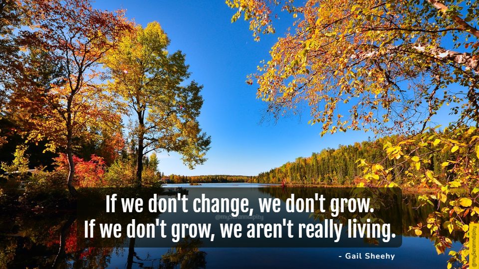 “If we don’t change, we don’t grow. If we don’t grow, we aren’t really living.”—Gail Sheehy.