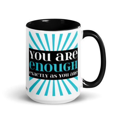 You are Enough (Purple & Teal) Black Colorway Mug (Large)